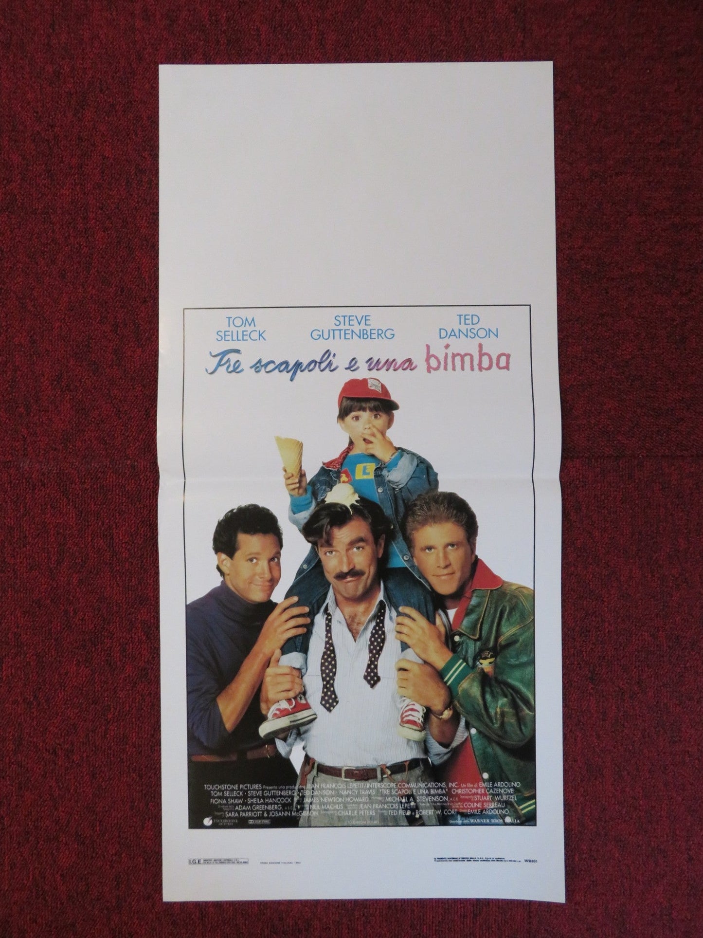 THREE MEN AND A LITTLE LADY ITALIAN LOCANDINA POSTER TOM SELLECK T. DANSON 1990 Rendezvous Cinema Movie posters