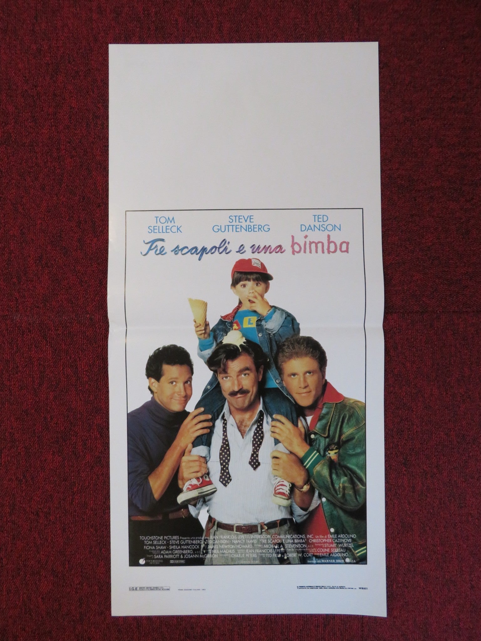 THREE MEN AND A LITTLE LADY ITALIAN LOCANDINA POSTER TOM SELLECK T. DANSON 1990 Rendezvous Cinema Movie posters