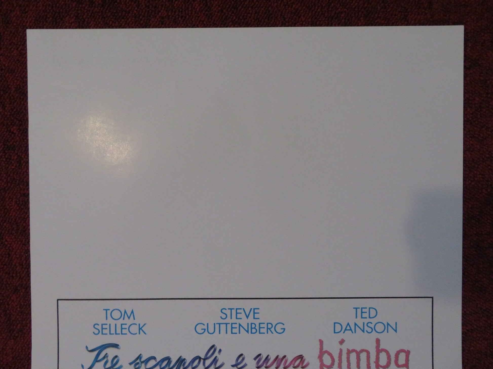 THREE MEN AND A LITTLE LADY ITALIAN LOCANDINA POSTER TOM SELLECK T. DANSON 1990 Rendezvous Cinema Movie posters