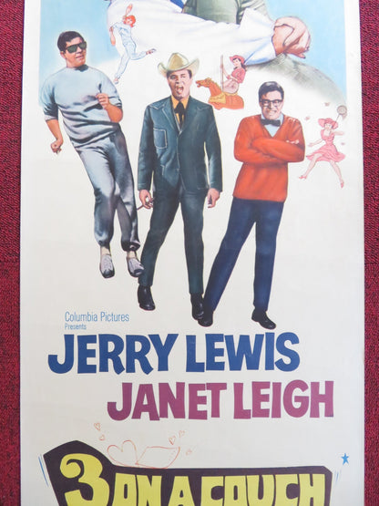 THREE ON A COUCH US INSERT (14"x 36") POSTER JERRY LEWIS JANET LEIGH 1966 Rendezvous Cinema Movie posters