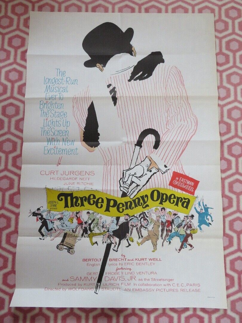 THREE PENNY OPERA US ONE SHEET POSTER CURD JURGENS 1963 Movie posters
