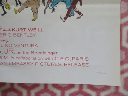 THREE PENNY OPERA US ONE SHEET POSTER CURD JURGENS 1963 Movie posters