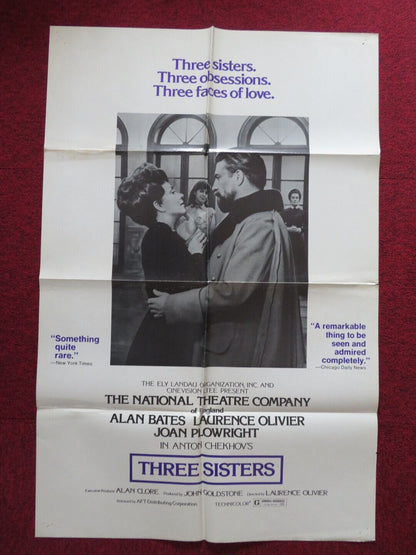 THREE SISTERS FOLDED US ONE SHEET POSTER ANTON CHECKHOV LAURENCE OLIVIER 1970 Movie posters
