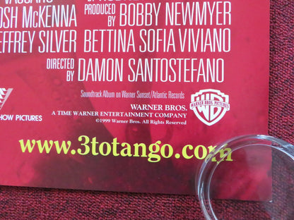 THREE TO TANGO UK QUAD (30"x 40") ROLLED POSTER MATTHEW PERRY NEVE CAMPBELL 1999 Rendezvous Cinema Movie posters