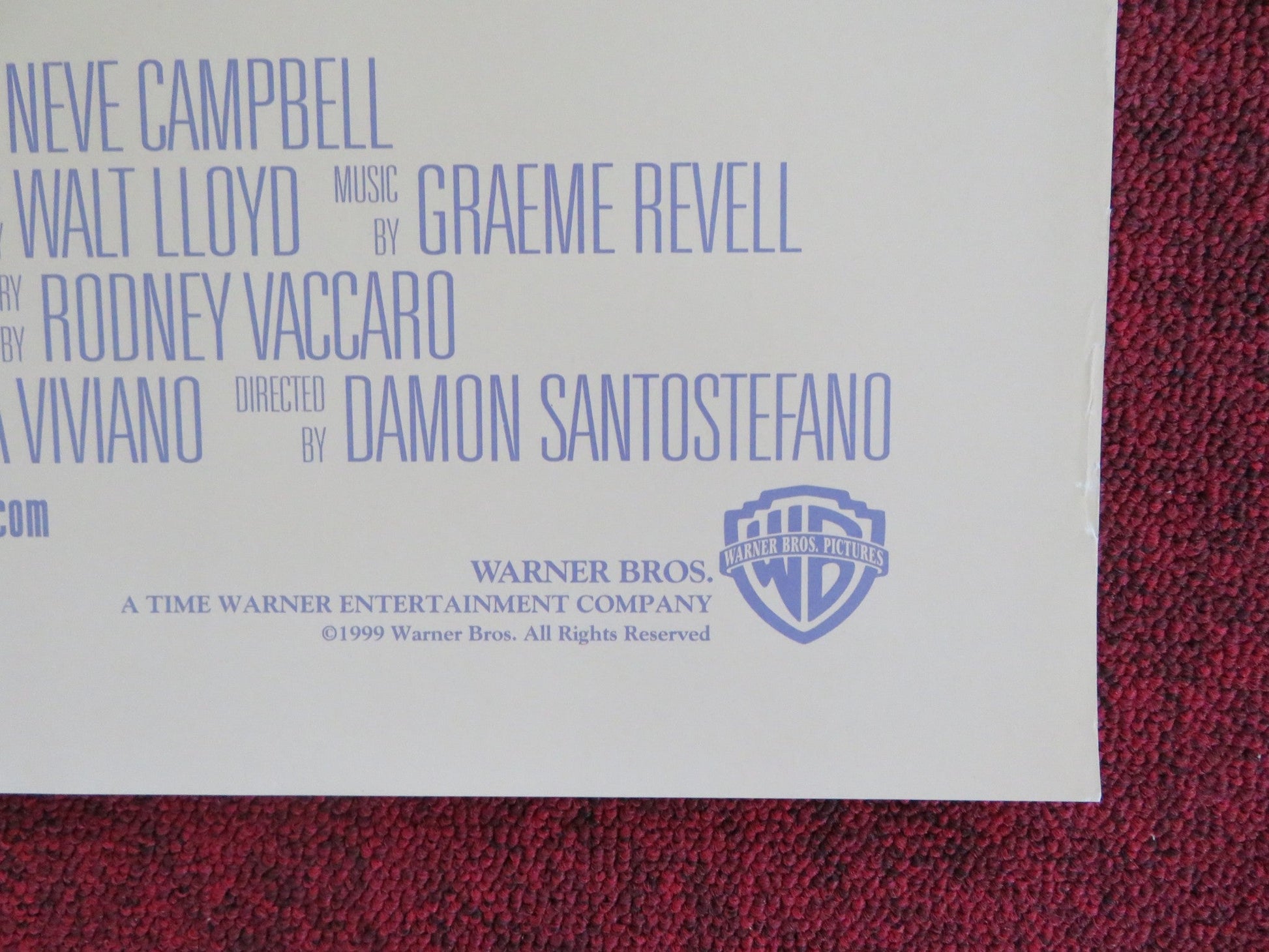 THREE TO TANGO US ONE SHEET ROLLED POSTER MATTHEW PERRY NEVE CAMPBELL 1999 Rendezvous Cinema Movie posters