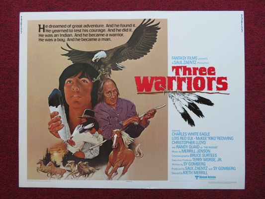 THREE WARRIORS US HALF SHEET (22"x 28") POSTER CHARLES WHITE - EAGLE R. QUAID 1977 Rendezvous Cinema Movie posters