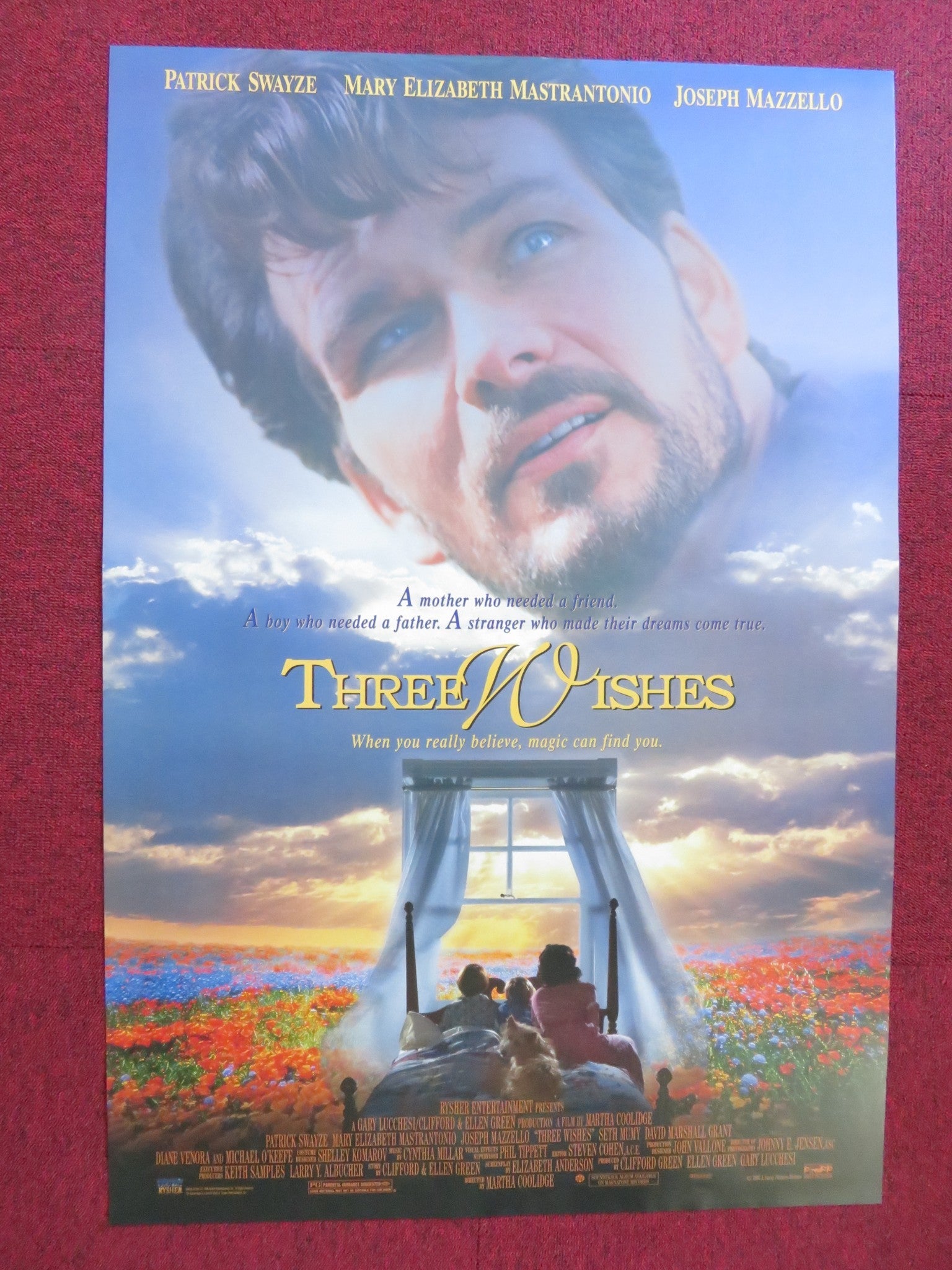 THREE WISHES US ONE SHEET ROLLED POSTER PATRICK SWAYZE JOSEPH MAZZELLO 1995 Rendezvous Cinema Movie posters