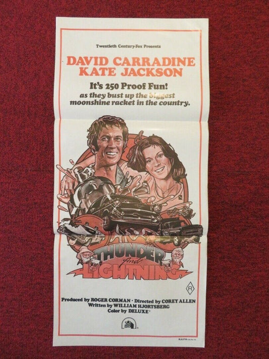 THUNDER AND LIGHTNING FOLDED AUSTRALIAN DAYBILL POSTER Sterling Holloway 1977 Movie posters