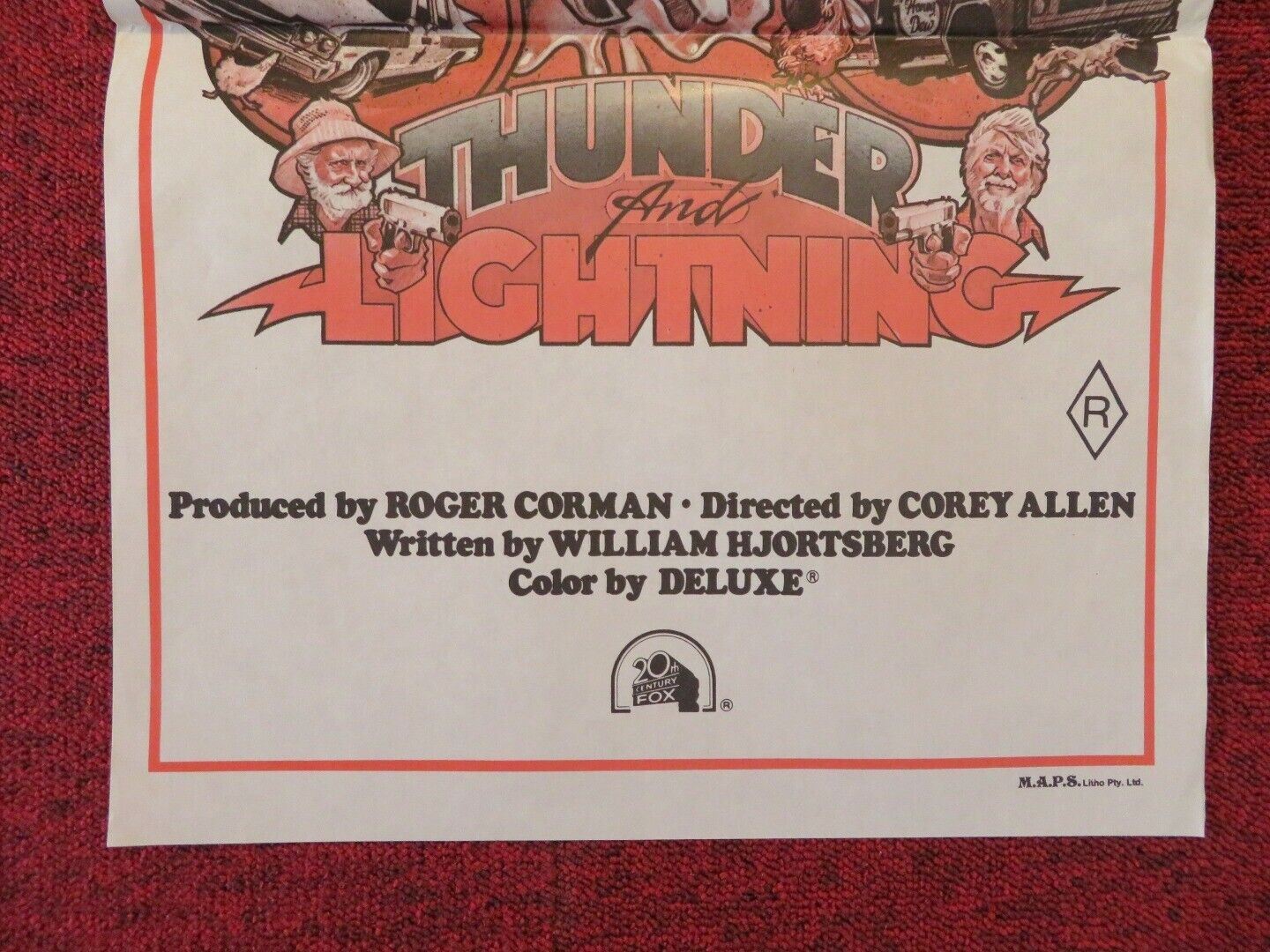 THUNDER AND LIGHTNING FOLDED AUSTRALIAN DAYBILL POSTER Sterling Holloway 1977 Movie posters