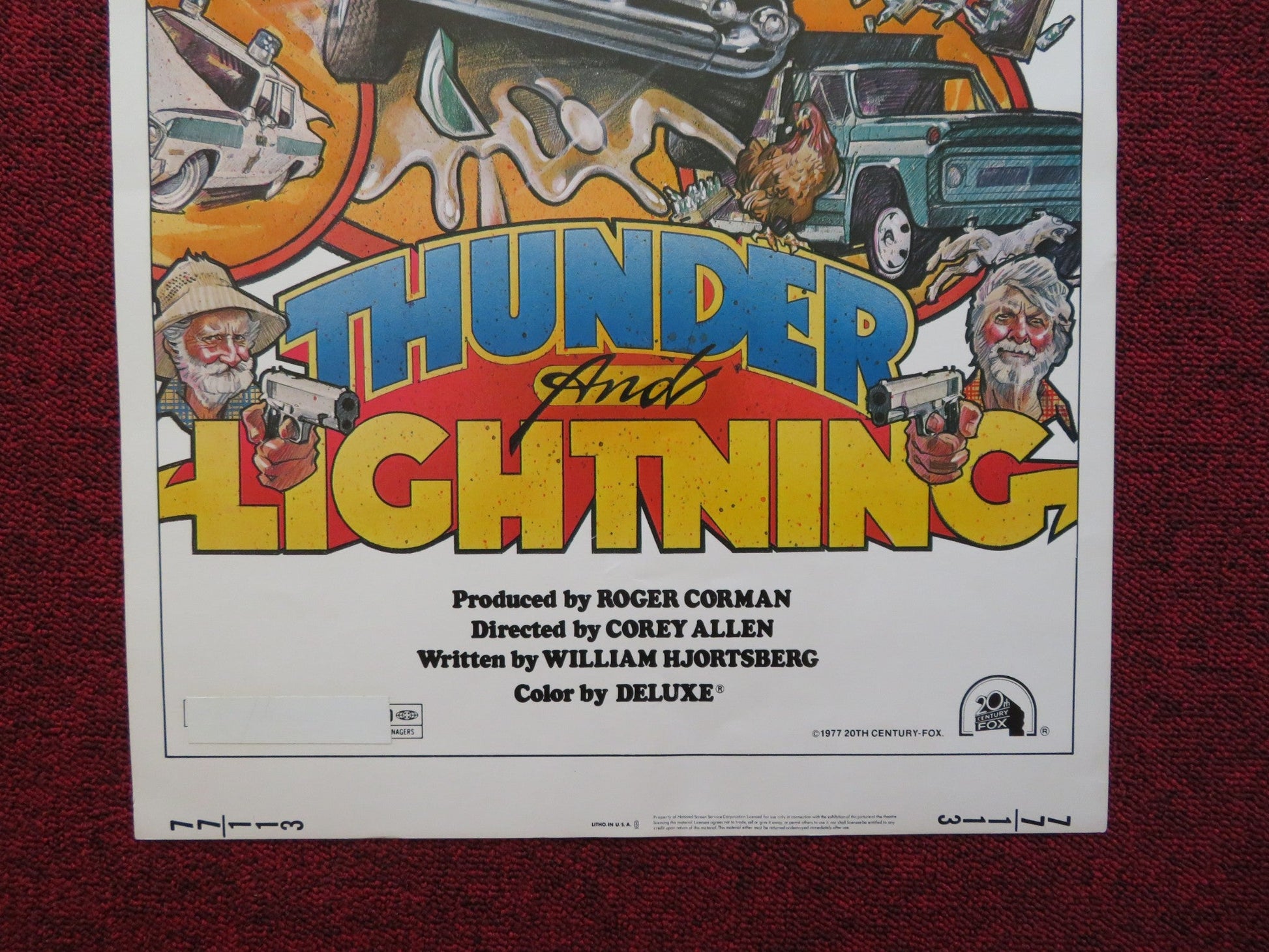THUNDER AND LIGHTNING US INSERT (14"x 36") POSTER DAVID CARRADINE K.JACKSON 1977 Rendezvous Cinema Movie posters