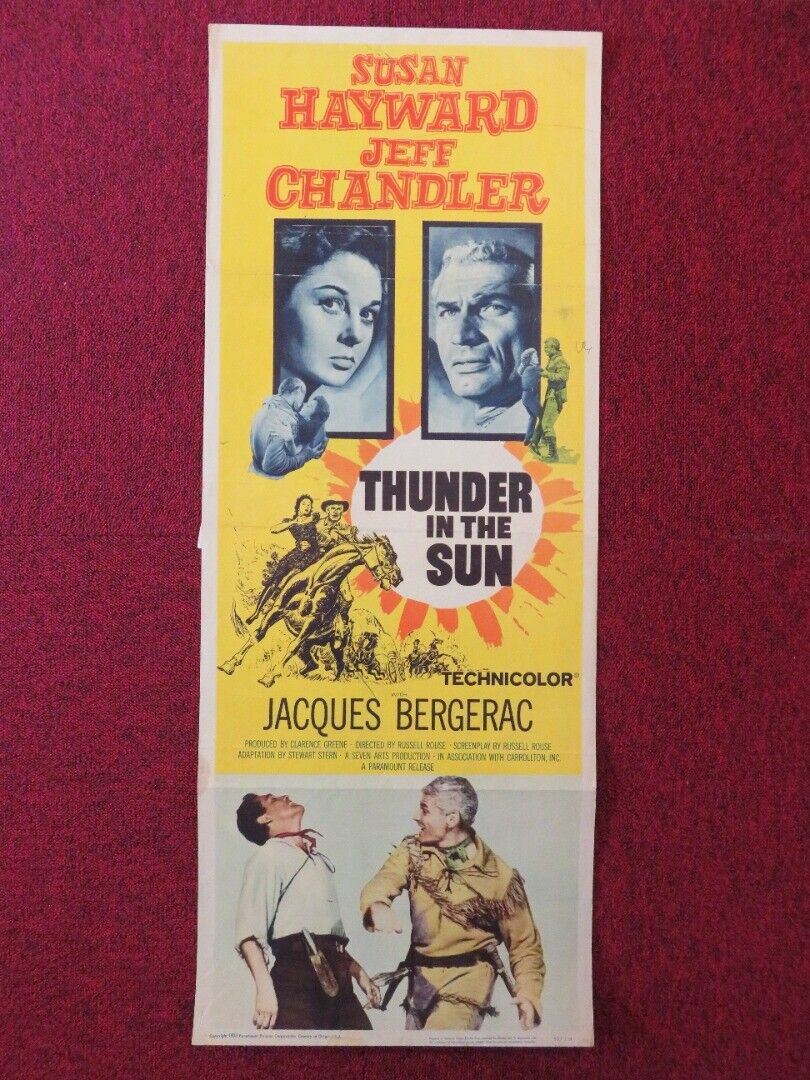THUNDER IN THE SUN US INSERT (14"x 36") POSTER SUSAN HAYWARD JEFF CHANDLER 1959 Movie posters