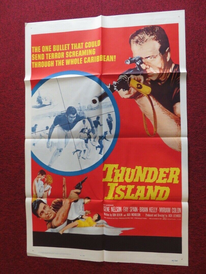 THUNDER ISLAND FOLDED US ONE SHEET POSTER GENE NELSON FAY SPAIN 1963 Movie posters