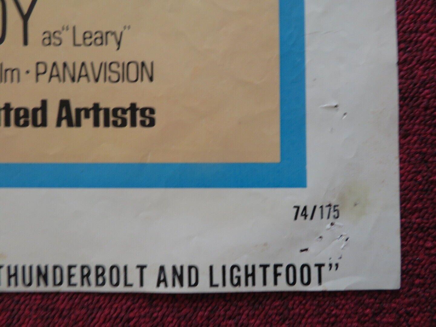 THUNDERBOLT AND LIGHTFOOT - STYLE D FOLDED US ONE SHEET POSTER CLINT EASTWOOD Rendezvous Cinema Movie posters