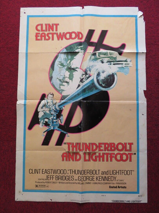 THUNDERBOLT AND LIGHTFOOT - STYLE D FOLDED US ONE SHEET POSTER CLINT EASTWOOD Rendezvous Cinema Movie posters