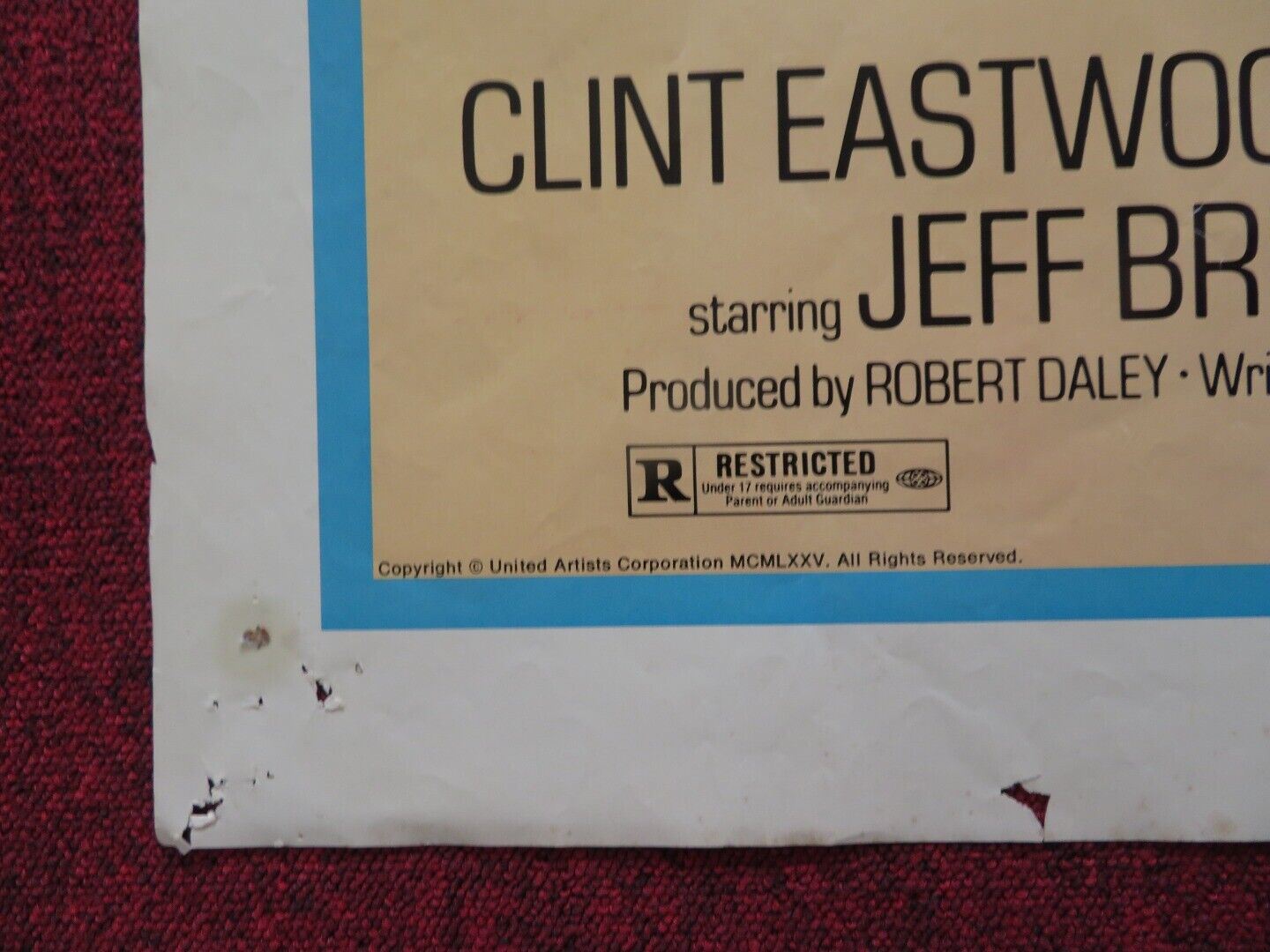 THUNDERBOLT AND LIGHTFOOT - STYLE D FOLDED US ONE SHEET POSTER CLINT EASTWOOD Rendezvous Cinema Movie posters