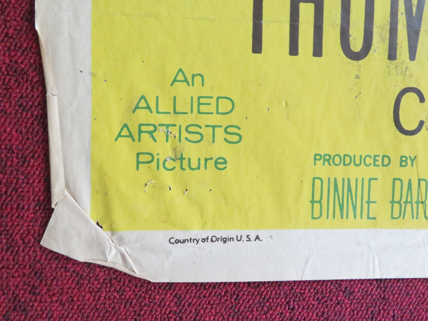 THUNDERSTORM FOLDED US ONE SHEET POSTER CARLOS THOMPSON LINDA CHRISTIAN 1956 Rendezvous Cinema Movie posters