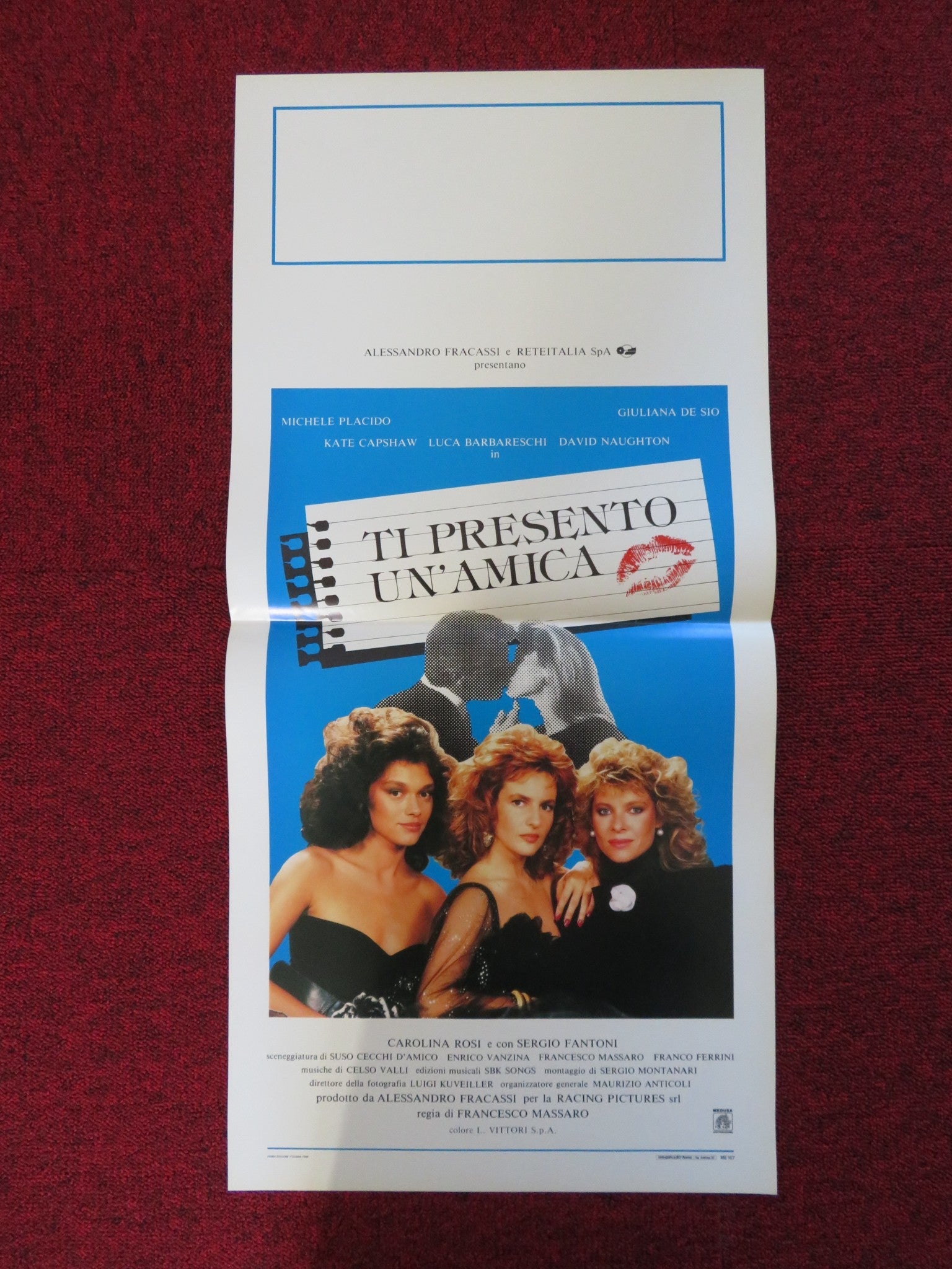TI PRESENTO UN'AMICA ITALIAN LOCANDINA POSTER MICHELE PLACIDO KATE CAPSHAW 1988 Rendezvous Cinema Movie posters