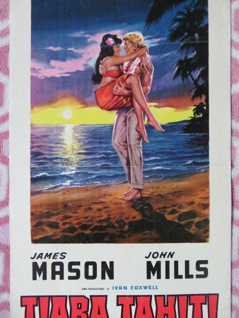 TIARA TAHITI ITALIAN LOCANDINA (27.5"x13") POSTER JAMES MASON JOHN MILLS 1962 Movie posters