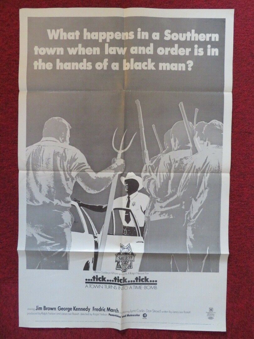 TICK TICK TICK STYLE A FOLDED US ONE SHEET POSTER JIM BROWN 1970 Movie posters