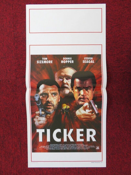 TICKER ITALIAN LOCANDINA (27.5"x13") POSTER DENNIS HOPPER STEVEN SEAGAL 2001 Movie posters