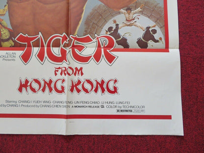 TIGER FROM HONG KONG / Chinese Dragon KUNG FU FOLDED US ONE SHEET POSTER 1973 Movie posters