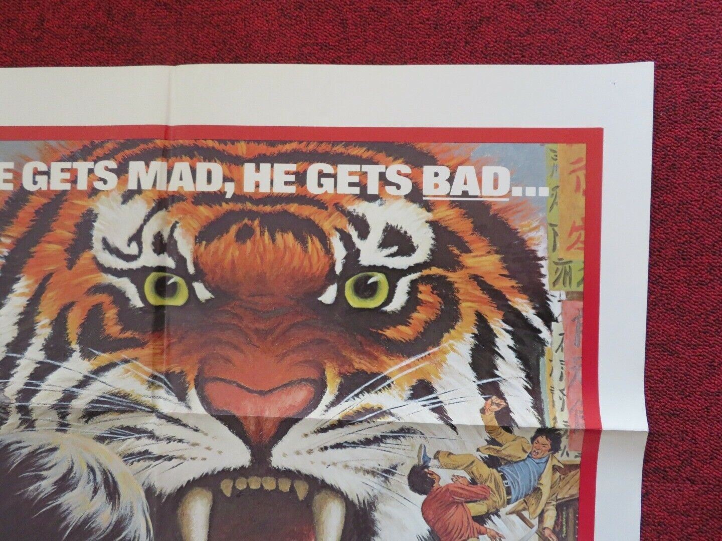 TIGER FROM HONG KONG / Chinese Dragon KUNG FU FOLDED US ONE SHEET POSTER 1973 Movie posters