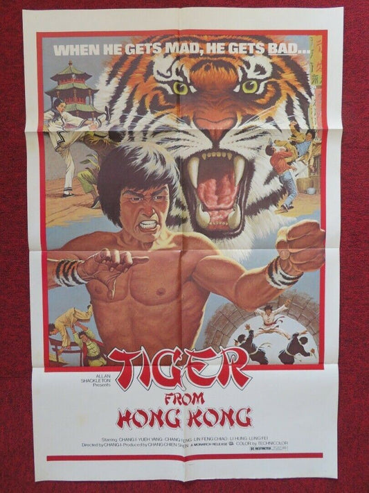 TIGER FROM HONG KONG / Chinese Dragon KUNG FU FOLDED US ONE SHEET POSTER 1973 Movie posters