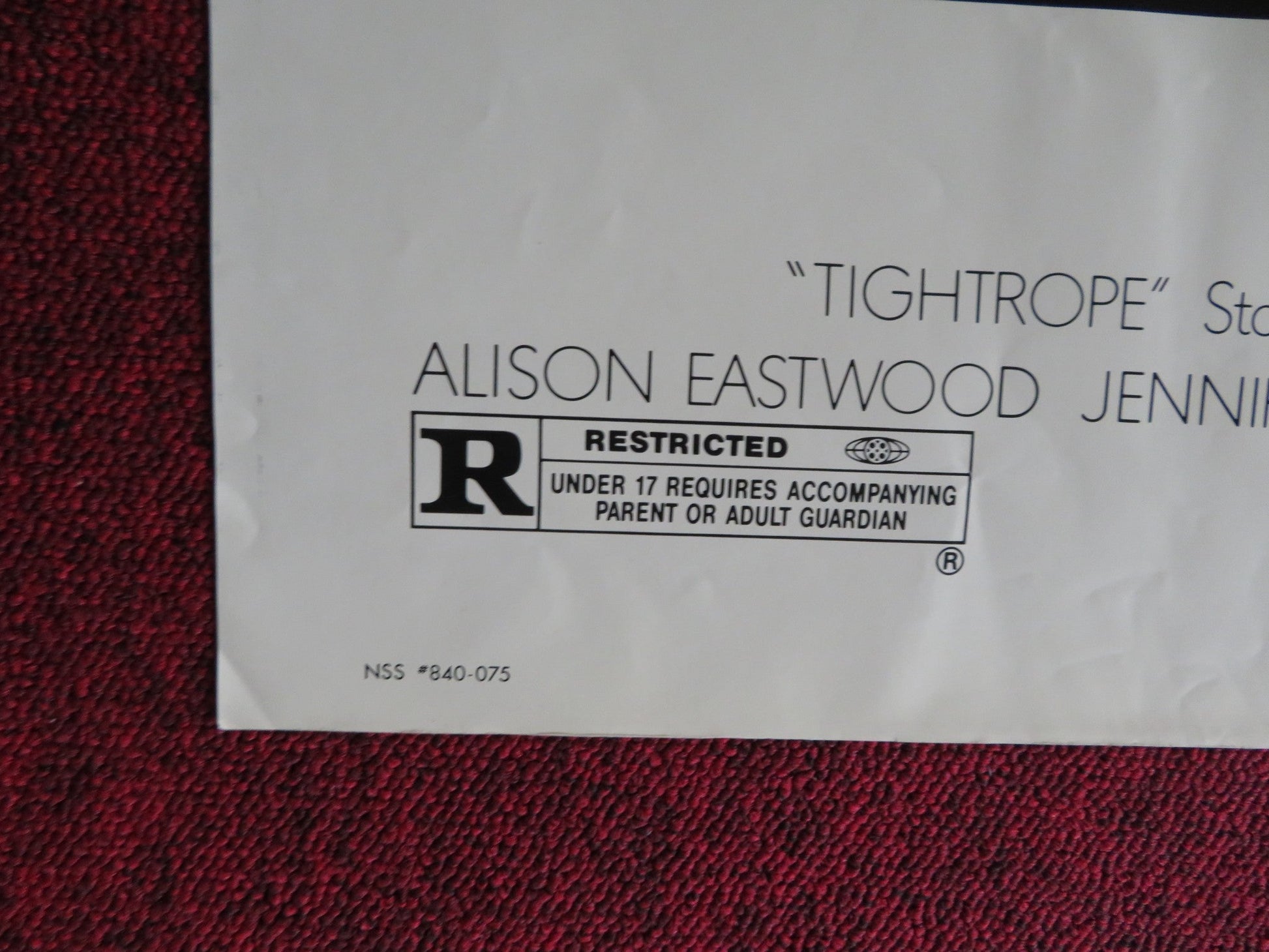 TIGHTROPE FOLDED US ONE SHEET POSTER CLINT EASTWOOD 1984 Rendezvous Cinema Movie posters