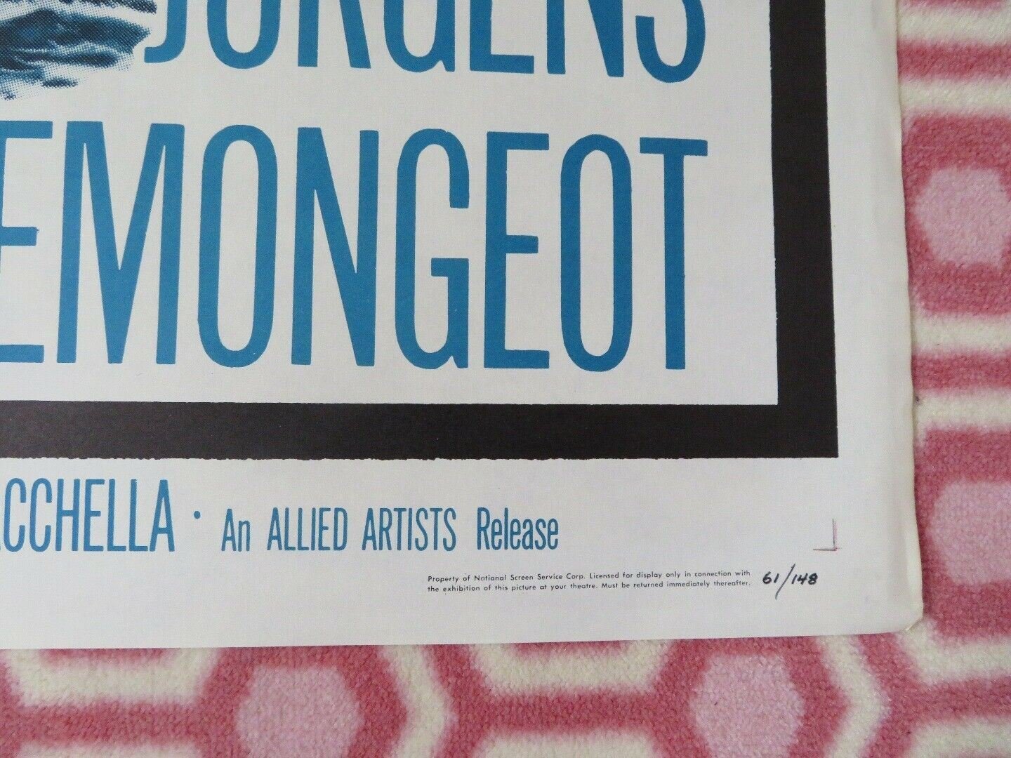 TIME BOMB ONE SHEET POSTER CURT JURGENS MYLENE DEMONGEOT 1961 Movie posters