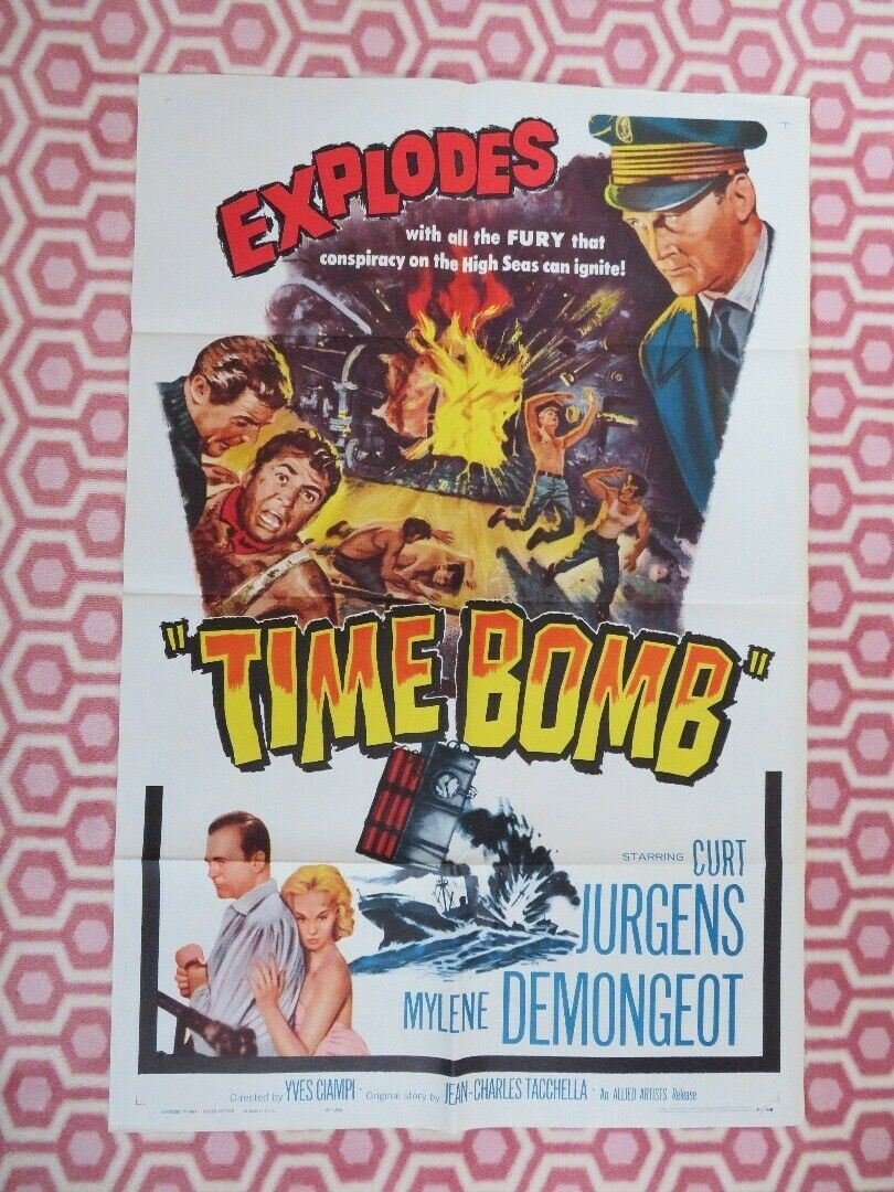 TIME BOMB ONE SHEET POSTER CURT JURGENS MYLENE DEMONGEOT 1961 Movie posters