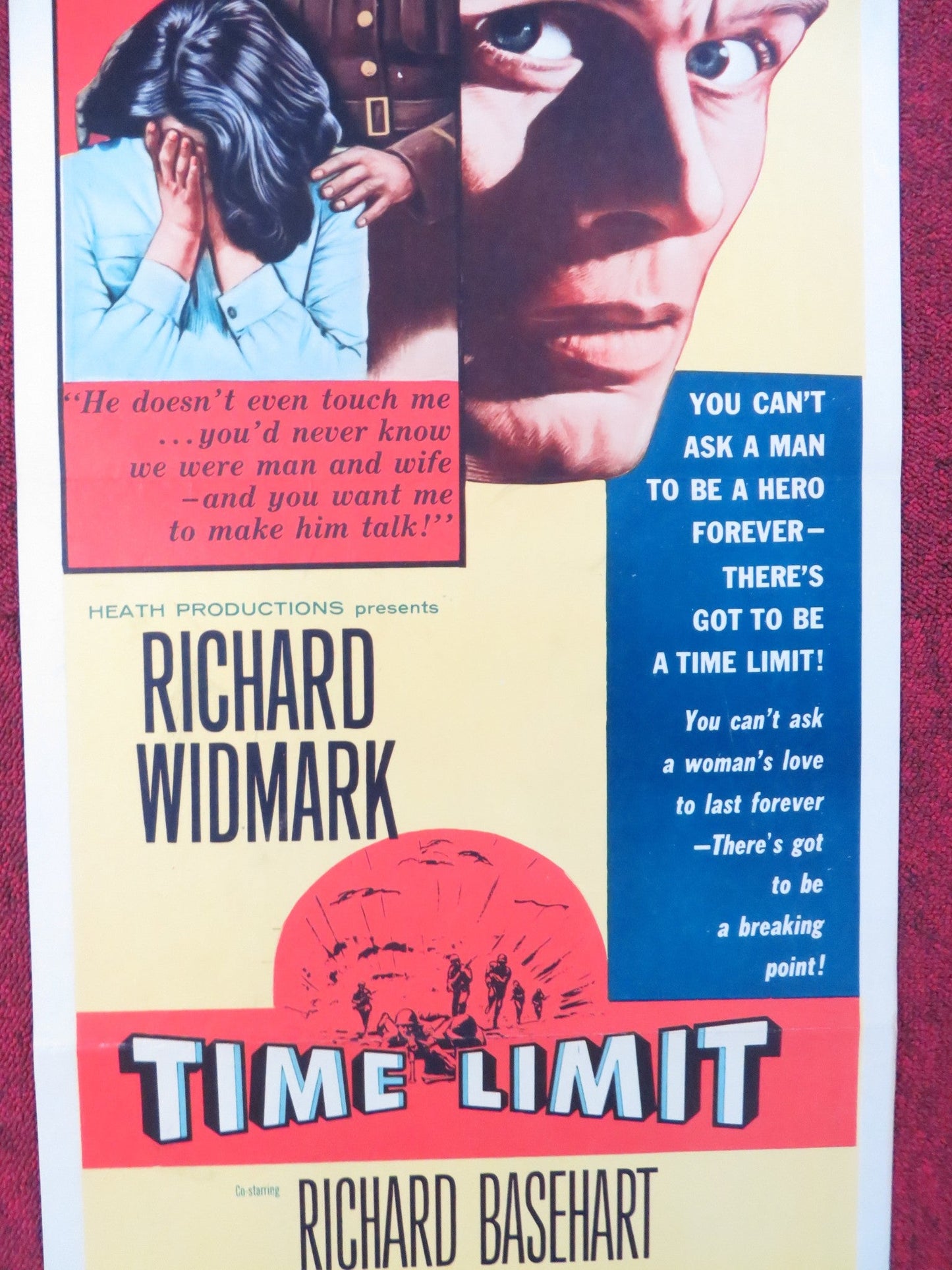 TIME LIMIT US INSERT (14"x 36") POSTER RICHARD WIDMARK RICHARD BASEHART 1957 Rendezvous Cinema Movie posters