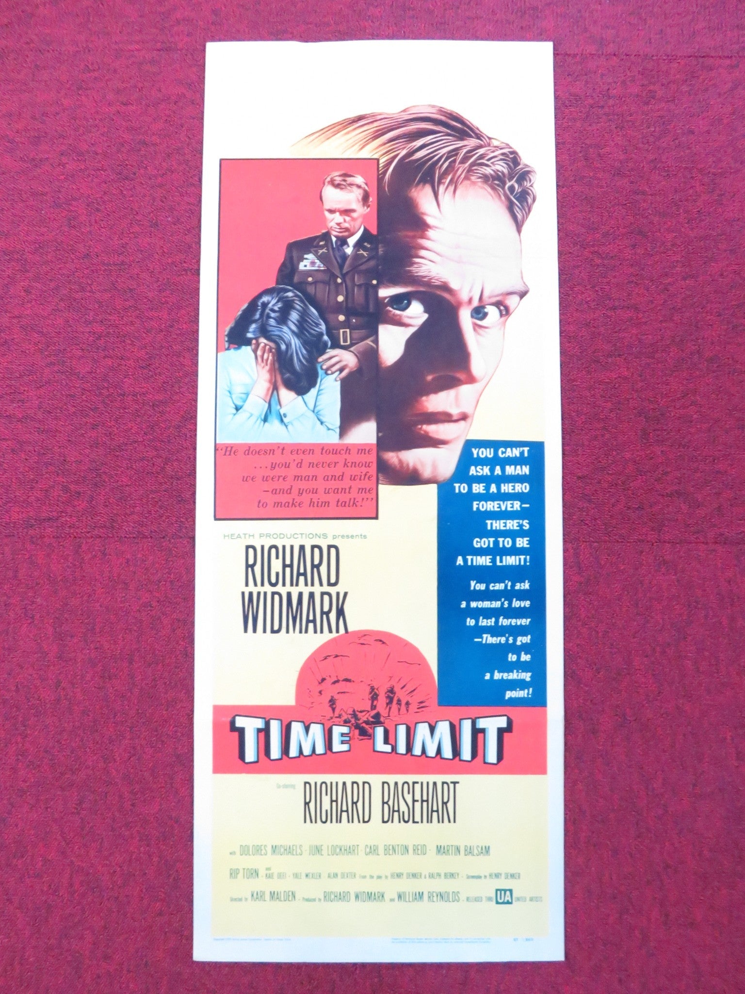 TIME LIMIT US INSERT (14"x 36") POSTER RICHARD WIDMARK RICHARD BASEHART 1957 Rendezvous Cinema Movie posters
