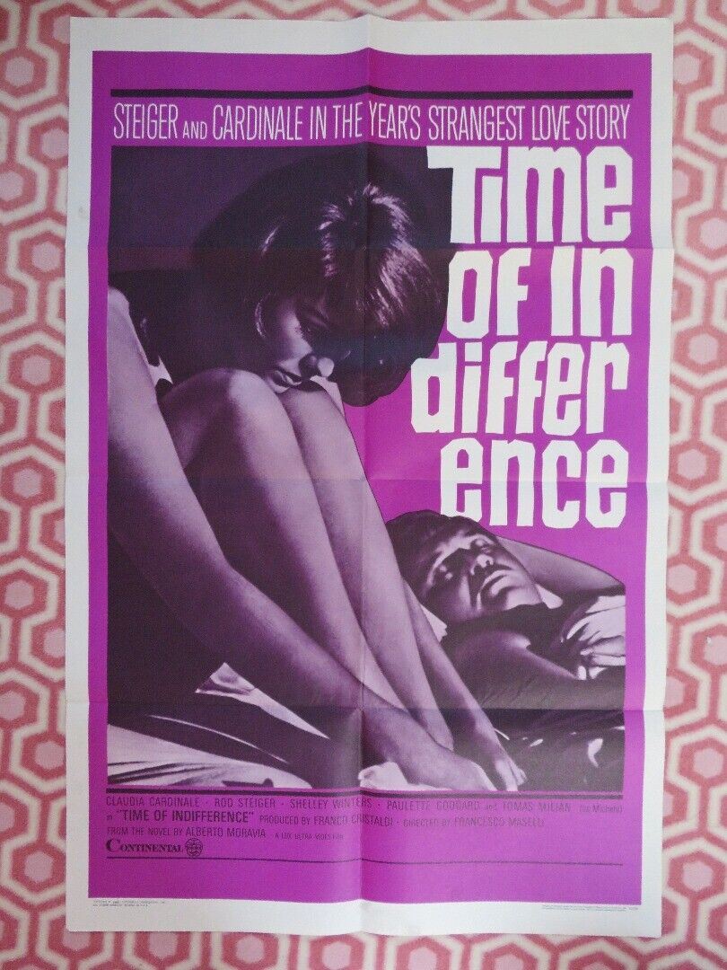TIME OF INDIFFERENCE FOLDED US ONE SHEET POSTER CLUDIA CARDINAL ROD STEIGER 1965 Movie posters