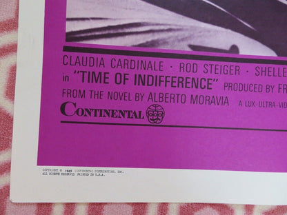 TIME OF INDIFFERENCE FOLDED US ONE SHEET POSTER CLUDIA CARDINAL ROD STEIGER 1965 Movie posters