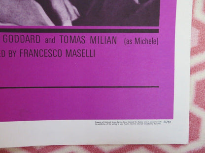 TIME OF INDIFFERENCE FOLDED US ONE SHEET POSTER CLUDIA CARDINAL ROD STEIGER 1965 Movie posters