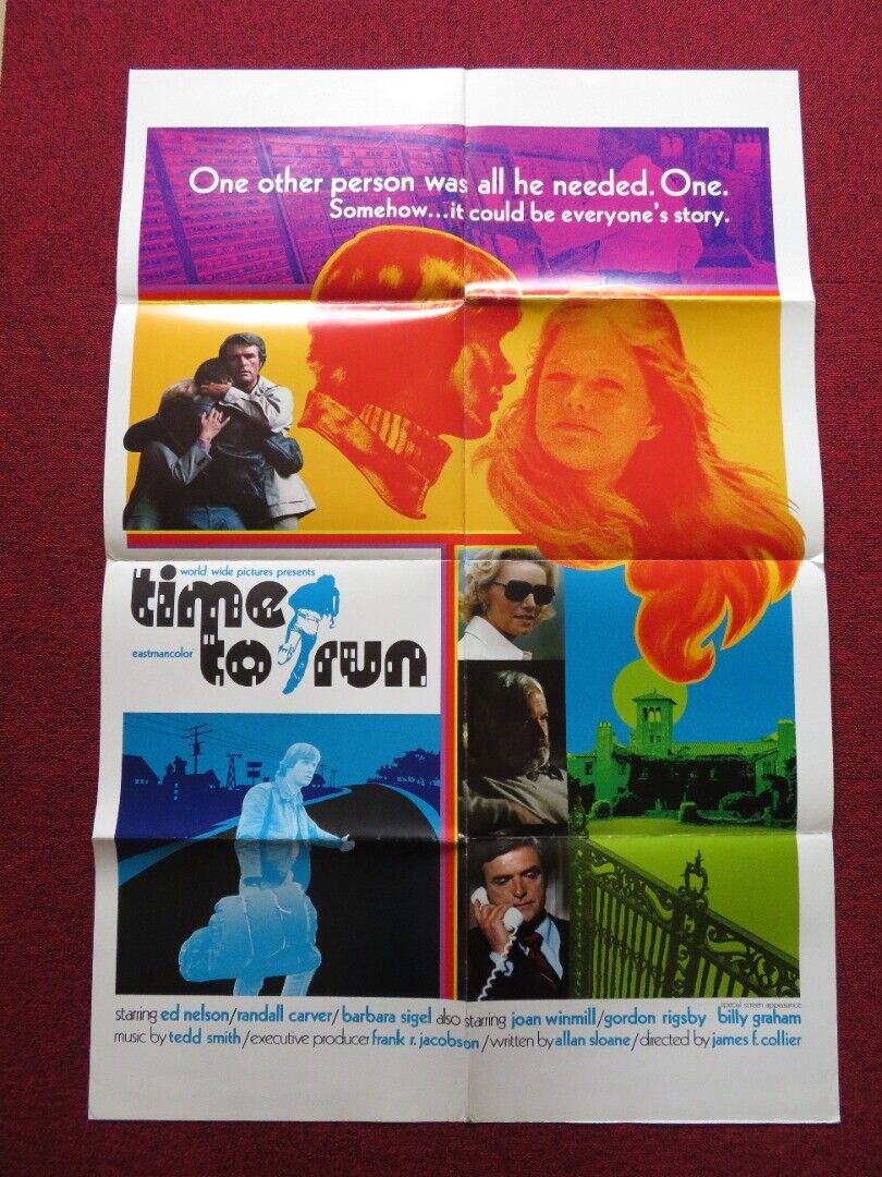TIME TO RUN FOLDED US ONE SHEET POSTER EDD NELSON RANDALL CARVER 1973 Movie posters