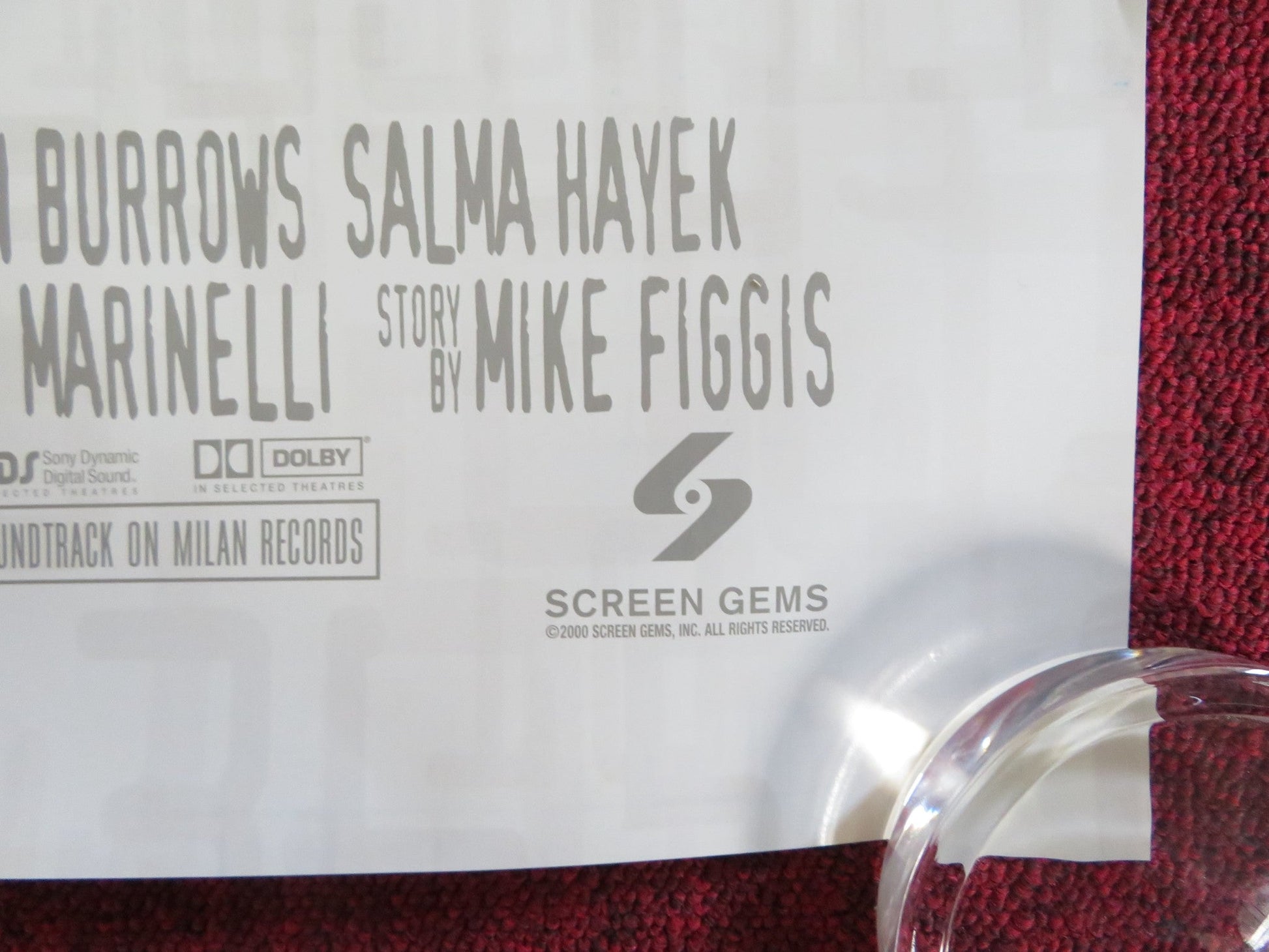 TIMECODE US ONE SHEET ROLLED POSTER SALMA HAYEK HOLLY HUNTER 2000 Rendezvous Cinema Movie posters