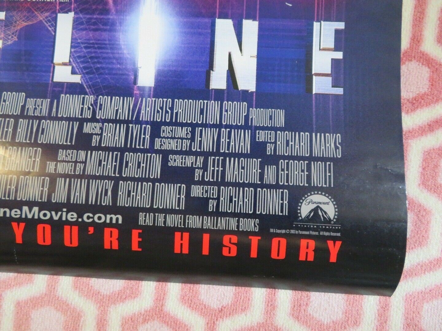 TIMELINE US ROLLED POSTER PAUL WALKER GERARD BUTLER 2003 Movie posters