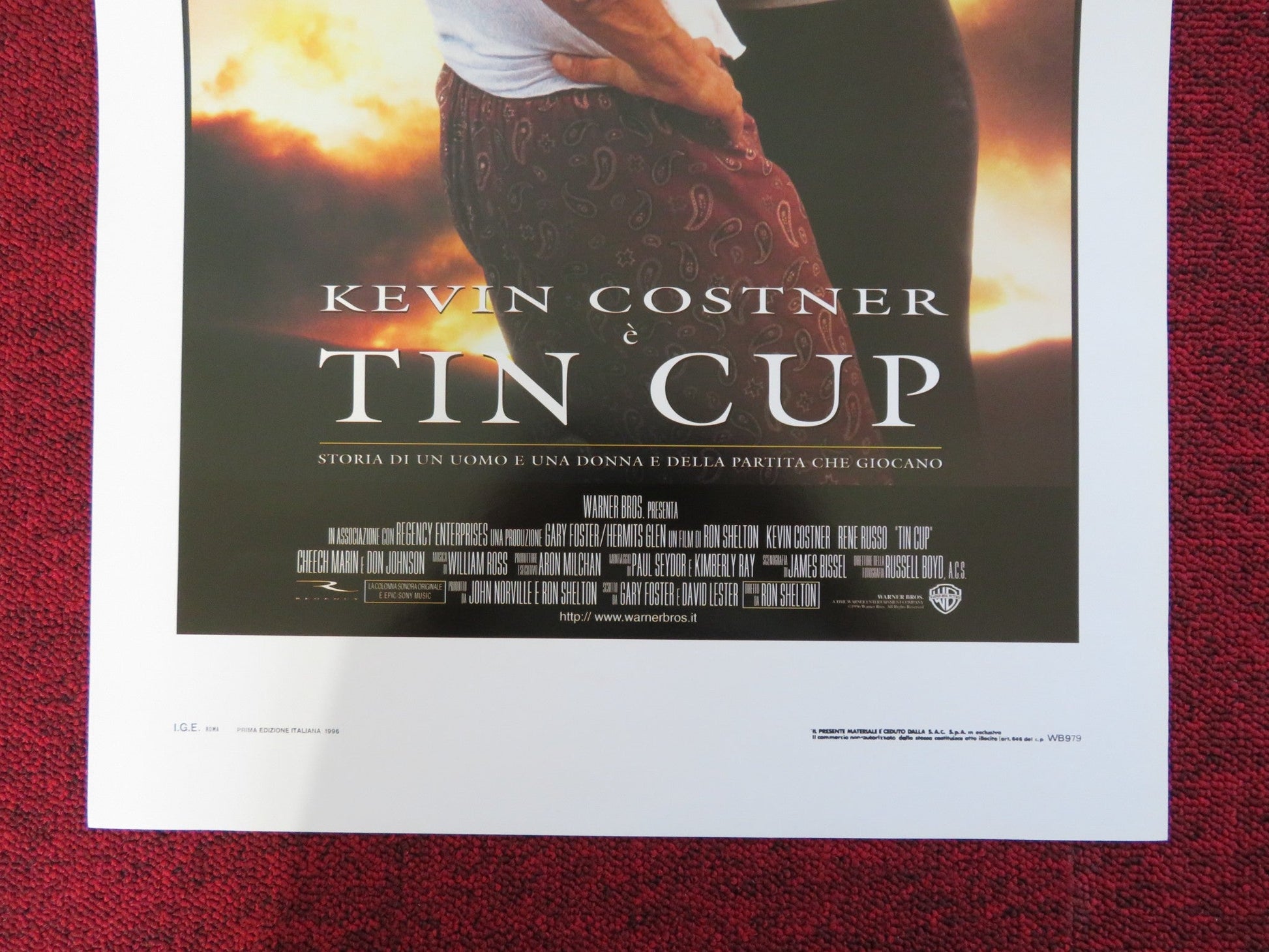 TIN CUP ITALIAN LOCANDINA POSTER KEVIN COSTNER RENE RUSSO 1996 Rendezvous Cinema Movie posters