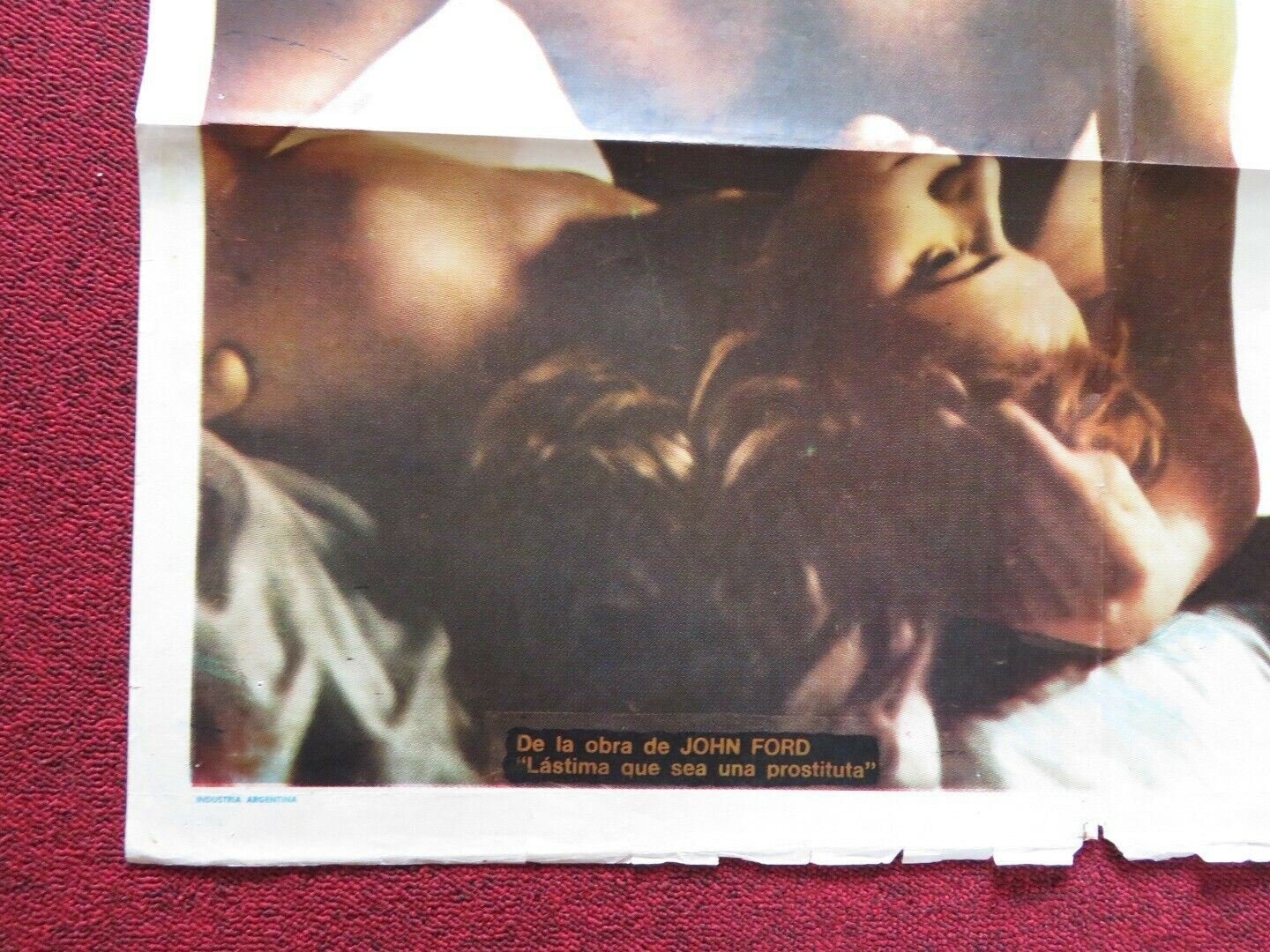 TIS A PITY SHE'S A WHORE FOLDED ARGENTINA ONE SHEET POSTER CHARLOTTE RAMPLING - Rendezvous Cinema