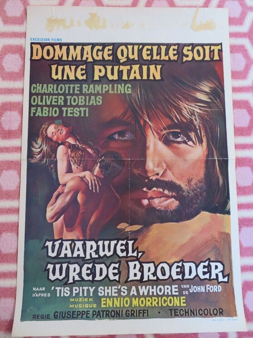 TIS PITY SHE'S A WHORE BELGIUM (21"x 14") POSTER CHARLOTTE RAMPLING 1971 Movie posters