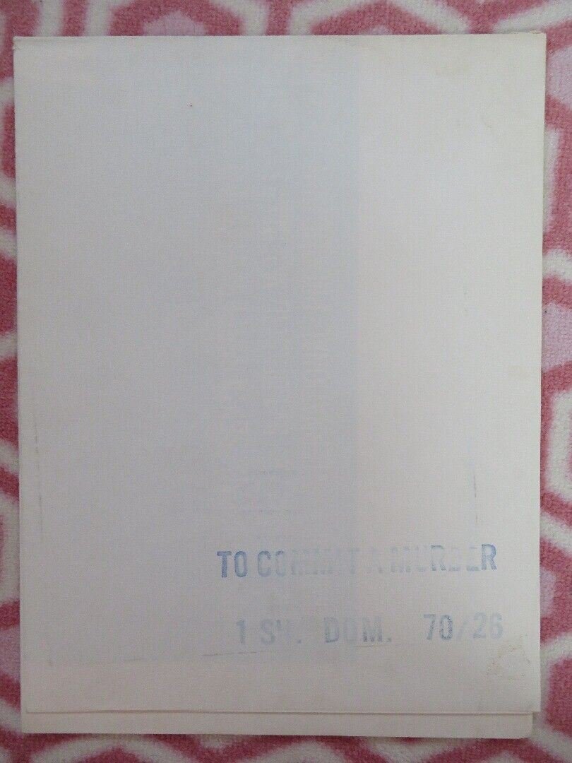 TO COMMIT A MURDER FOLDED US ONE SHEET POSTER LOUIS JOURDAN SENTA BERGER 1969 Movie posters