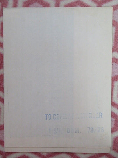 TO COMMIT A MURDER FOLDED US ONE SHEET POSTER LOUIS JOURDAN SENTA BERGER 1969 Movie posters