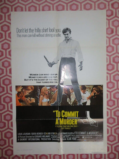 TO COMMIT A MURDER FOLDED US ONE SHEET POSTER LOUIS JOURDAN SENTA BERGER 1969 Movie posters
