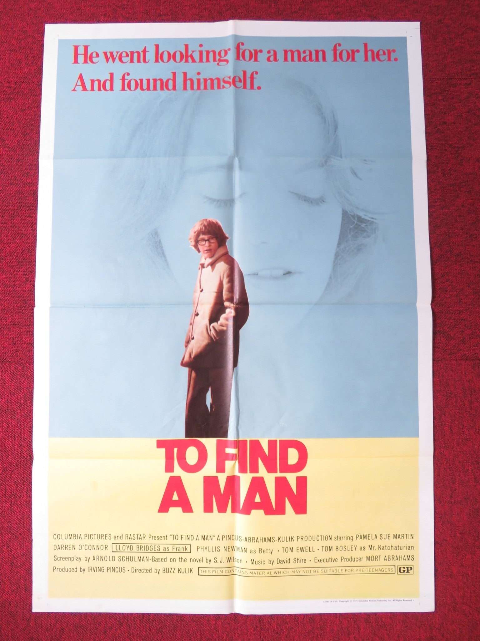 TO FIND A MAN FOLDED US ONE SHEET POSTER PAMELA SUE MARTIN DARREN O'CONNOR 1971 Rendezvous Cinema Movie posters