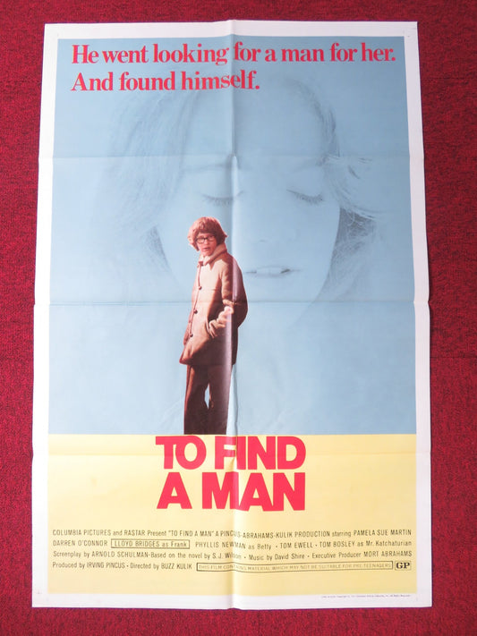 TO FIND A MAN FOLDED US ONE SHEET POSTER PAMELA SUE MARTIN DARREN O'CONNOR 1971 Rendezvous Cinema Movie posters