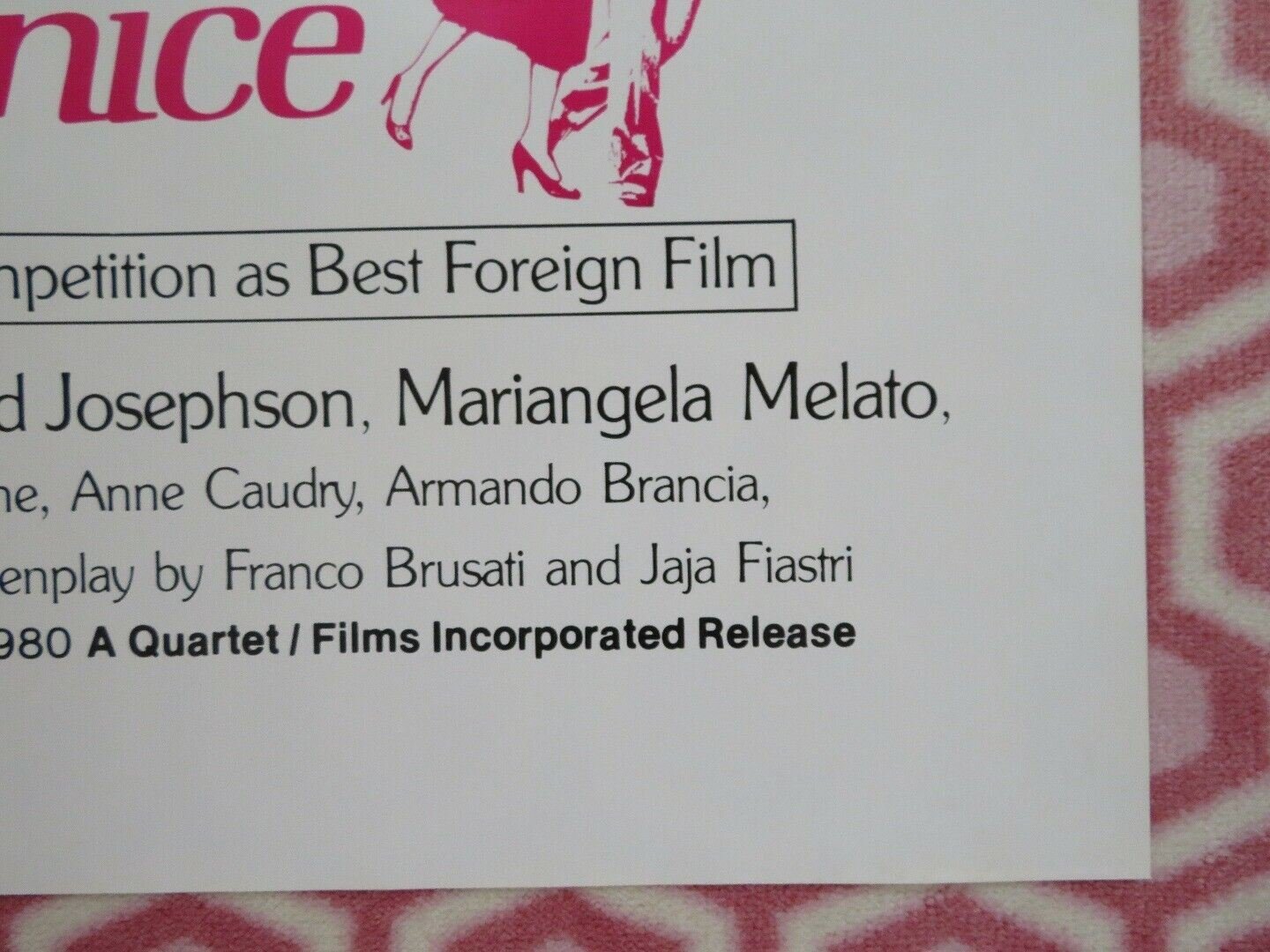 TO FORGET VENICE FOLDED US ONE SHEET POSTER ERLAND JOSEPHSON 1980 Movie posters