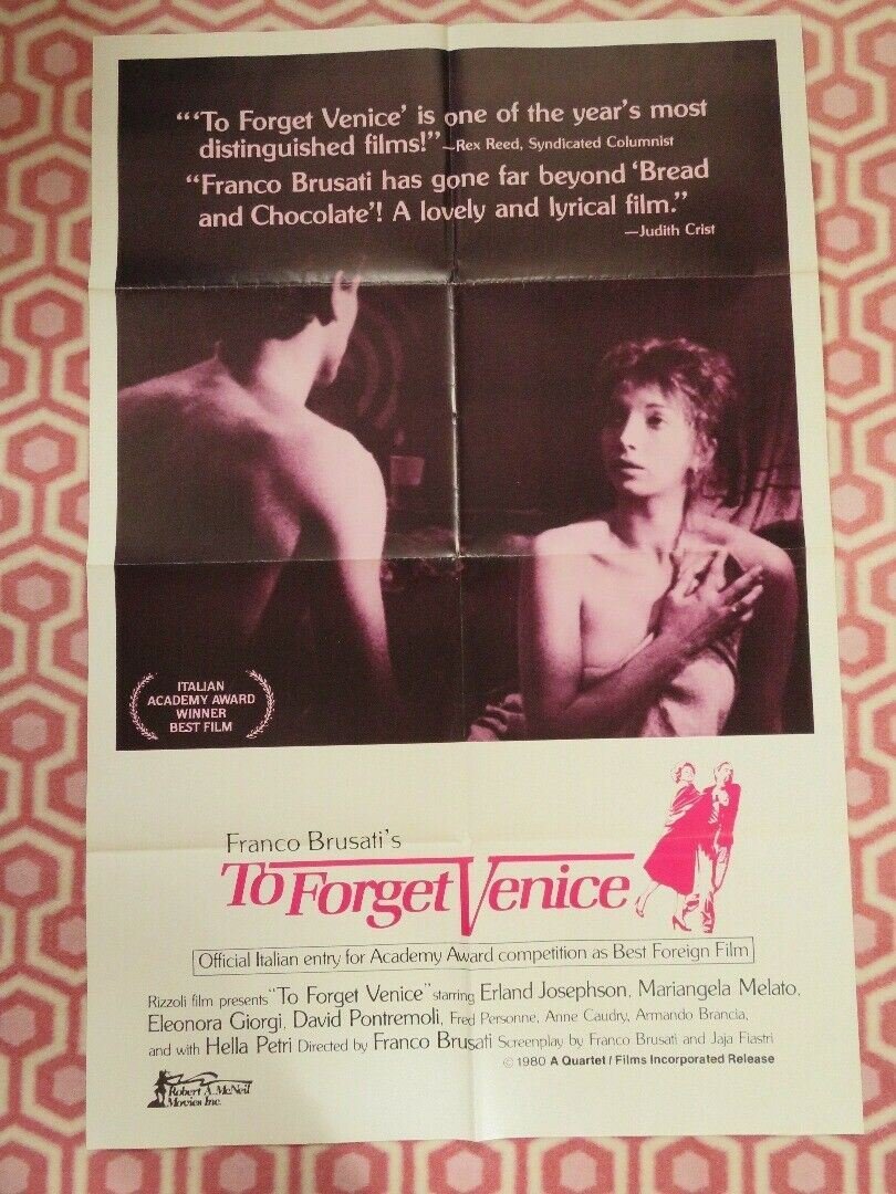 TO FORGET VENICE FOLDED US ONE SHEET POSTER ERLAND JOSEPHSON 1980 Movie posters