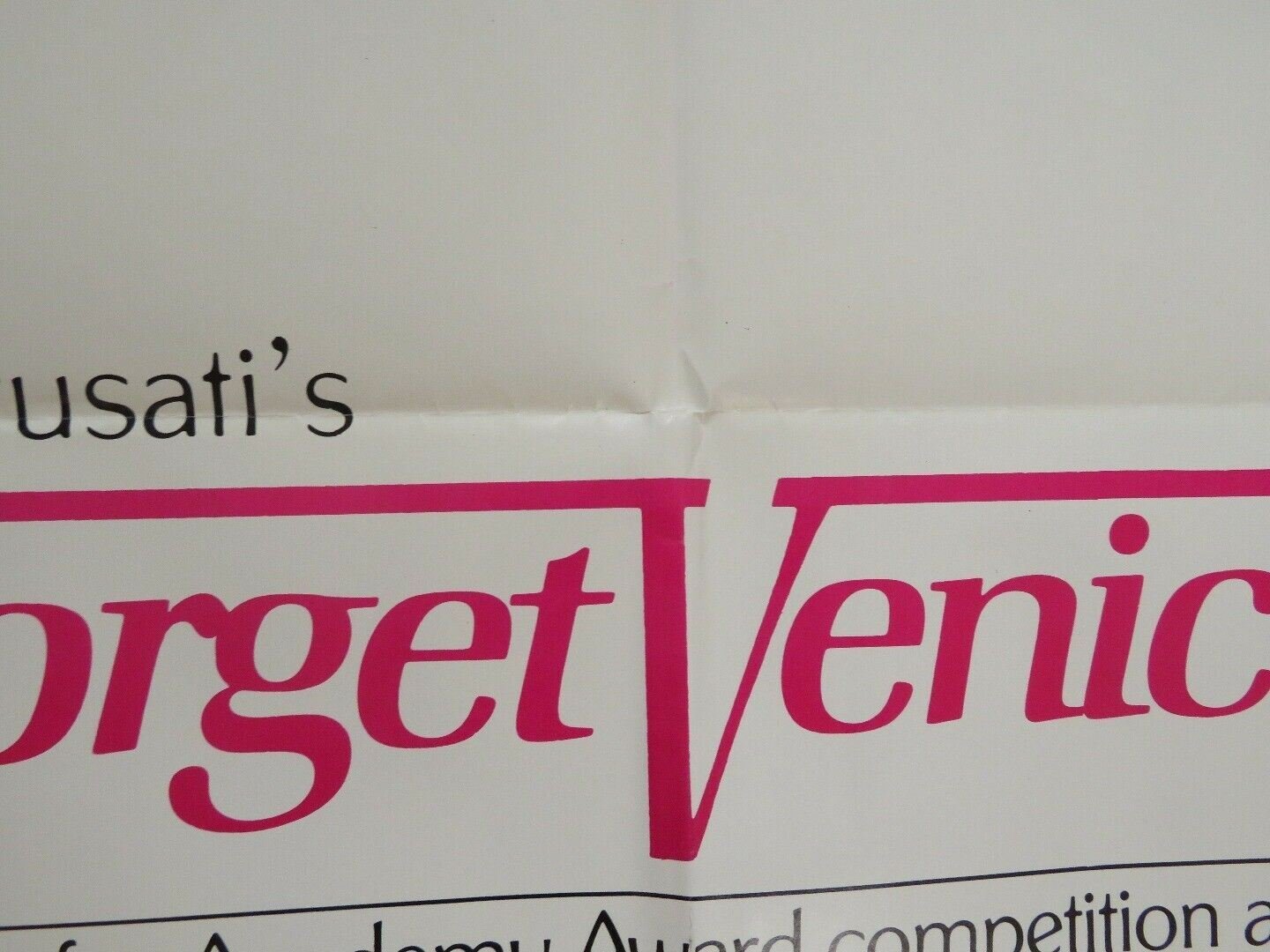 TO FORGET VENICE FOLDED US ONE SHEET POSTER ERLAND JOSEPHSON 1980 Movie posters