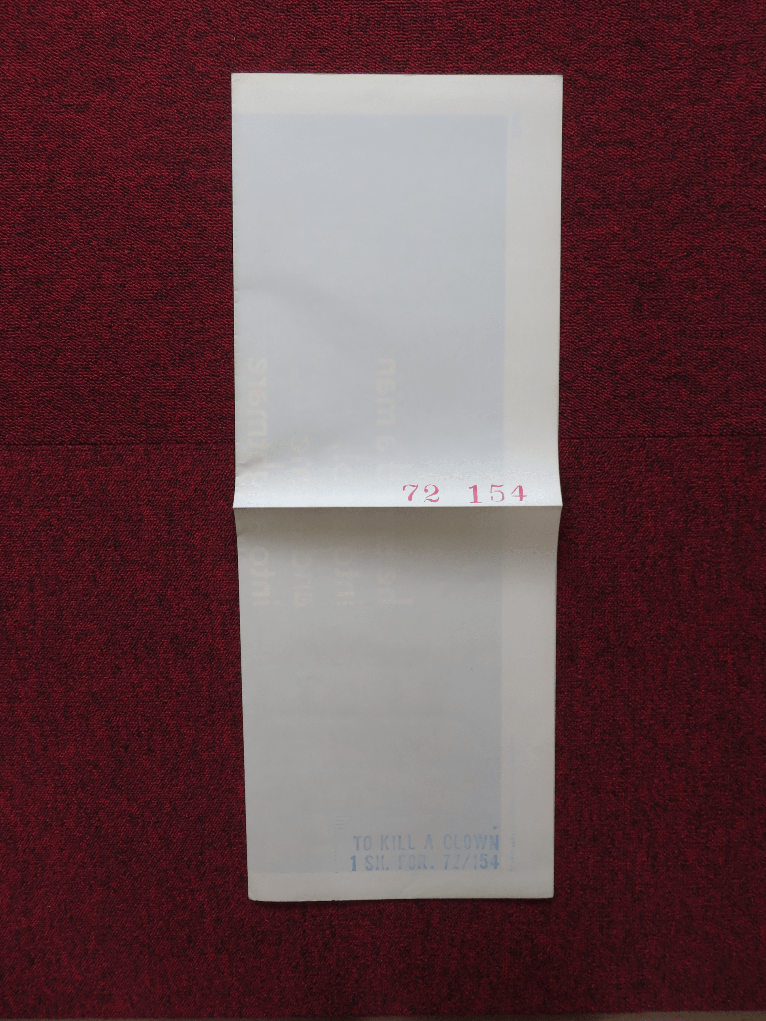 TO KILL A CLOWN FOLDED US ONE SHEET POSTER ALAN ALDA BLYTHE DANNER 1972 Rendezvous Cinema Movie posters